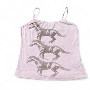 Mighty Fine pink horse tank top size small